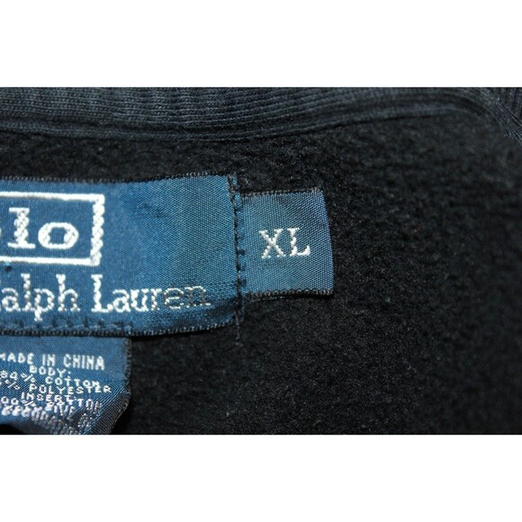 Polo Ralph Lauren Full Zip Sweatshirt Mens Black yellow Striped Pockets SZ XL - Picture 9 of 11
